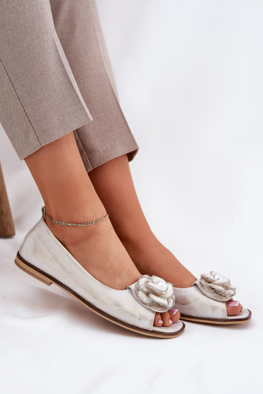 Balerinos  Z Odkrytymi Palcami I  Zazoo 1870 aukso spalvos Przecierany