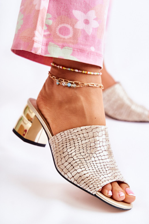 Šlepetės   su kulniukais smėlio spalvos Perry