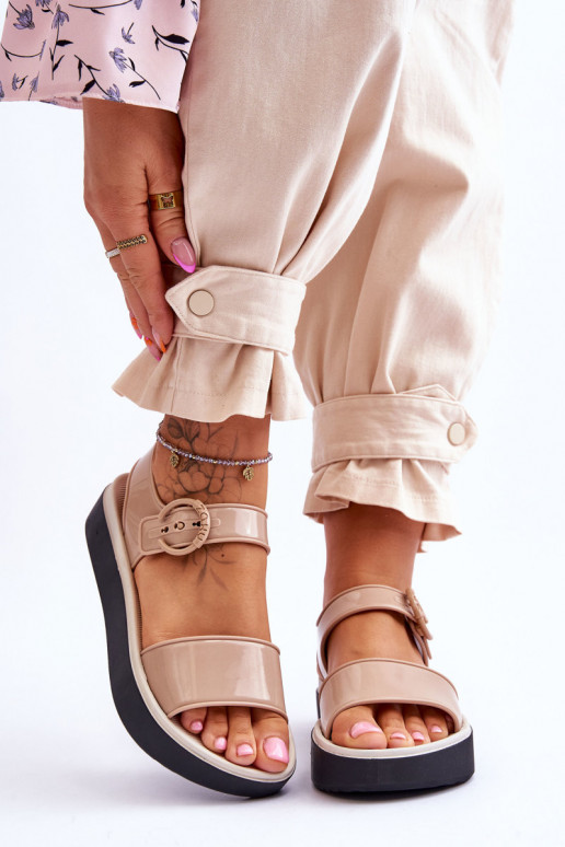 Hipoalerginės  basutės  JJ285240 smėlio spalvos-Juodos spalvos