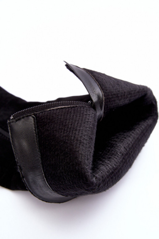 ilgaauliai batai  su kulniukais iš zomšos Juodos spalvos Kilrenita