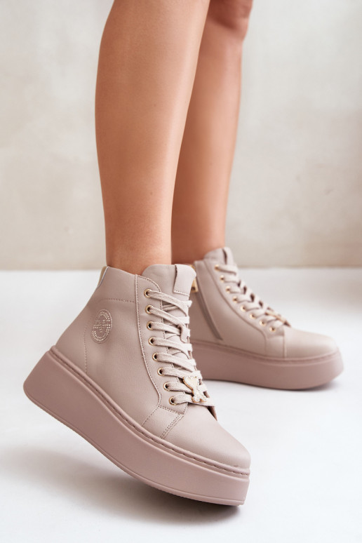     modelio batai  su platforma Vinceza 66707 smėlio spalvos