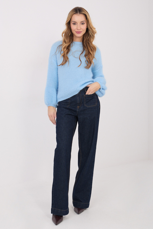 Megztinis šviesiai mėlynas