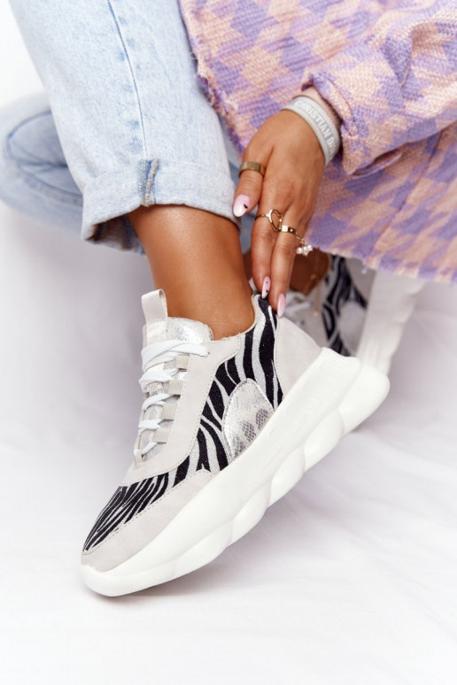  Sportinio stiliaus batai su platforma Lu Boo pilkos spalvos