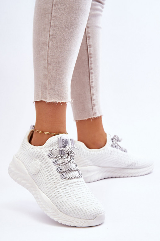  Sportinio stiliaus batai Memory Foam Big Star HH274296 baltos spalvos