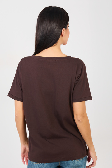Marškinėliai tamsiai rudi