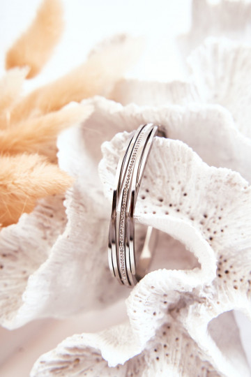 Apyrankė  su tviskančiomis akutėmis sidabro spalvos Myrens 2