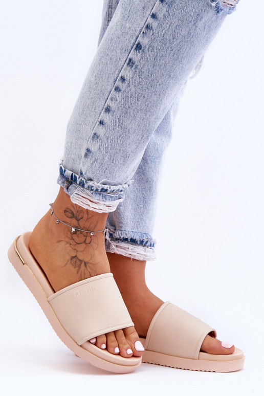  Šlepetės su platforma Big Star LL274933 smėlio spalvos