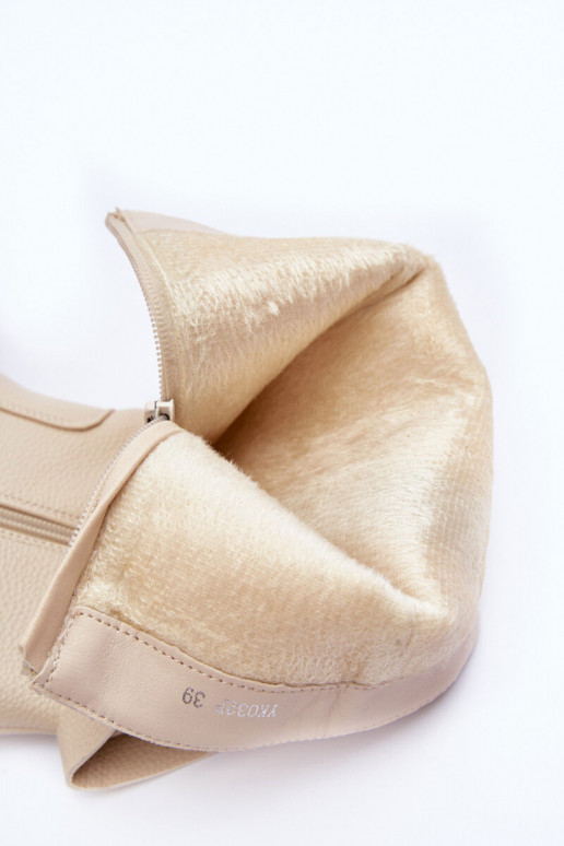 ilgaauliai batai su auliuku  dramblio kaulo spalvos Lizames