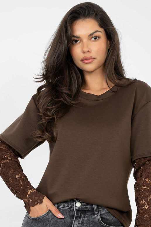 Marškinėliai tamsiai rudos spalvos