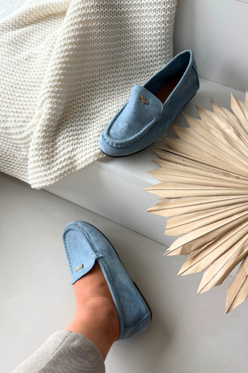 moteriški mokasinai Z m aukso spalvosm Detalem mėlynos spalvos Sarivelle 2