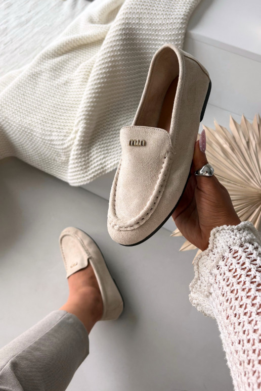 moteriški mokasinai Z m aukso spalvosm Detalem smėlio spalvos Sarivelle