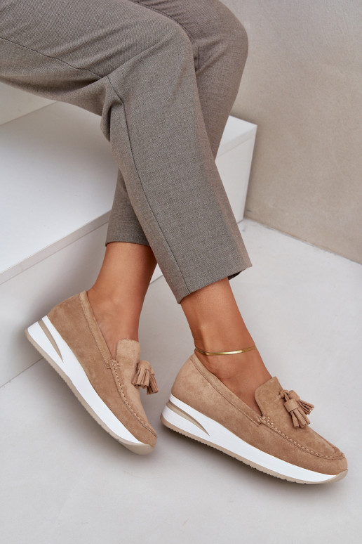 Mokasinai Na m Koturnie iš eko zomšosowe smėlio spalvos Challavia