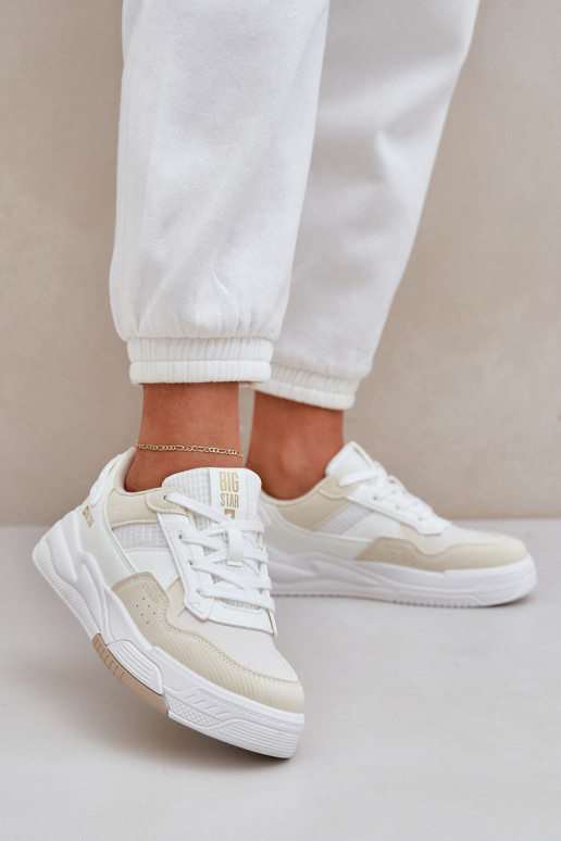 Sneakers modelio batai su platforma Big Star OO274A155 Baltos-smėlio spalvos
