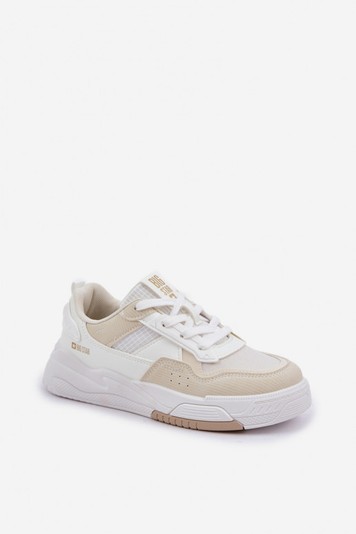 Sneakers modelio batai su platforma Big Star OO274A155 Baltos-smėlio spalvos