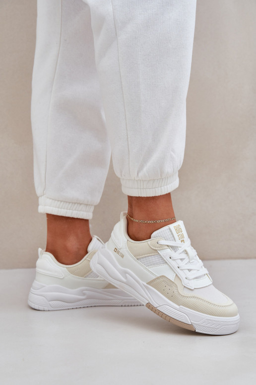 Sneakers modelio batai su platforma Big Star OO274A155 Baltos-smėlio spalvos