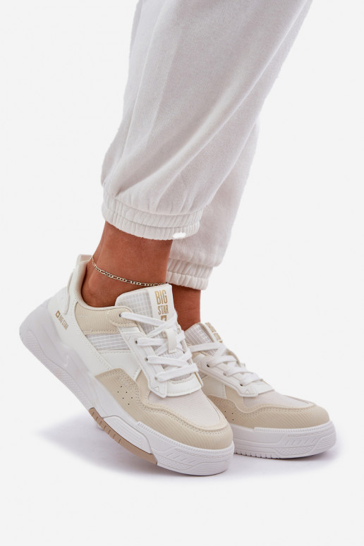 Sneakers modelio batai su platforma Big Star OO274A155 Baltos-smėlio spalvos