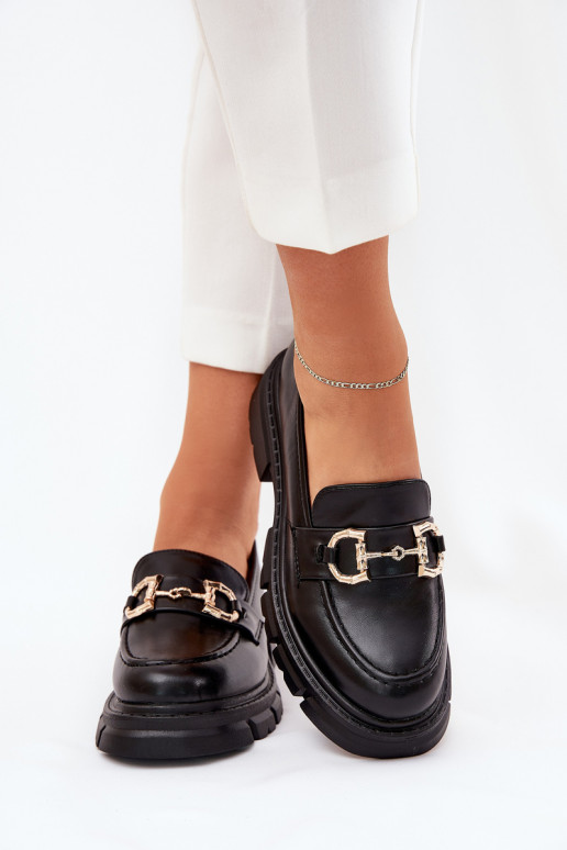 moteriški mokasinai Eko   Ze aukso spalvosm Detalem Juodos spalvos Ravalissea