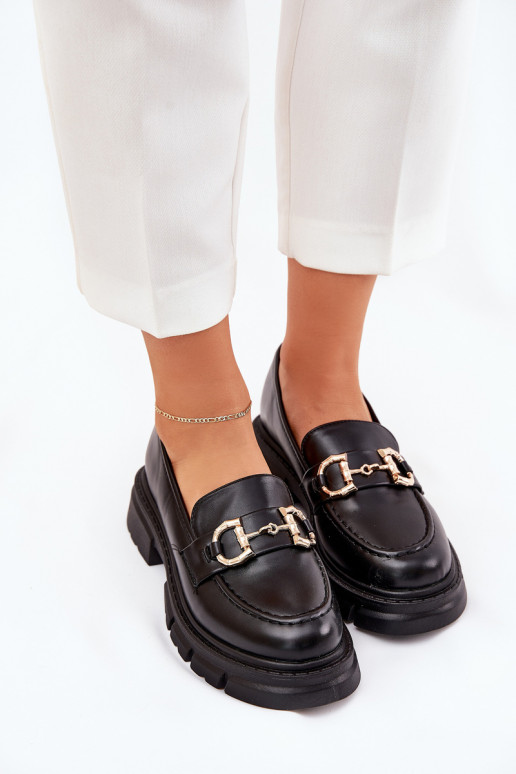 moteriški mokasinai Eko   Ze aukso spalvosm Detalem Juodos spalvos Ravalissea