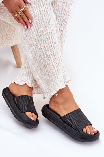 Moteriškos šlepetės  su platforma Juodos spalvos Vanesha