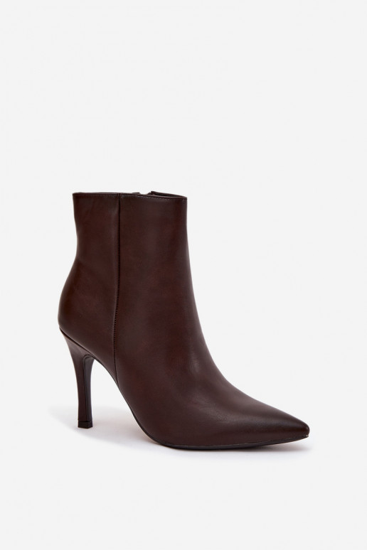 pašiltinti Moteriški aulinukai su plonais kulniukais Eko   Czekoladowe Nolisse