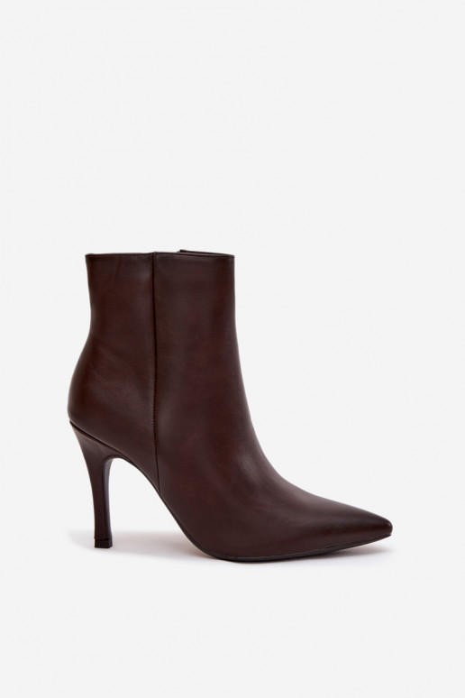 pašiltinti Moteriški aulinukai su plonais kulniukais Eko   Czekoladowe Nolisse