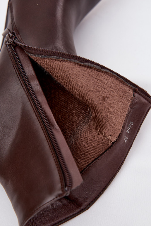 pašiltinti Moteriški aulinukai su plonais kulniukais Eko   Czekoladowe Nolisse