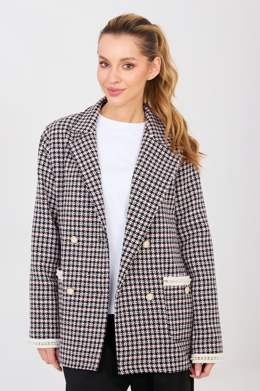 Švarkas juodai rožinis