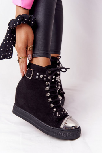 pašiltinti Aulinukai  iš zomšos Juodos spalvos Lu Boo