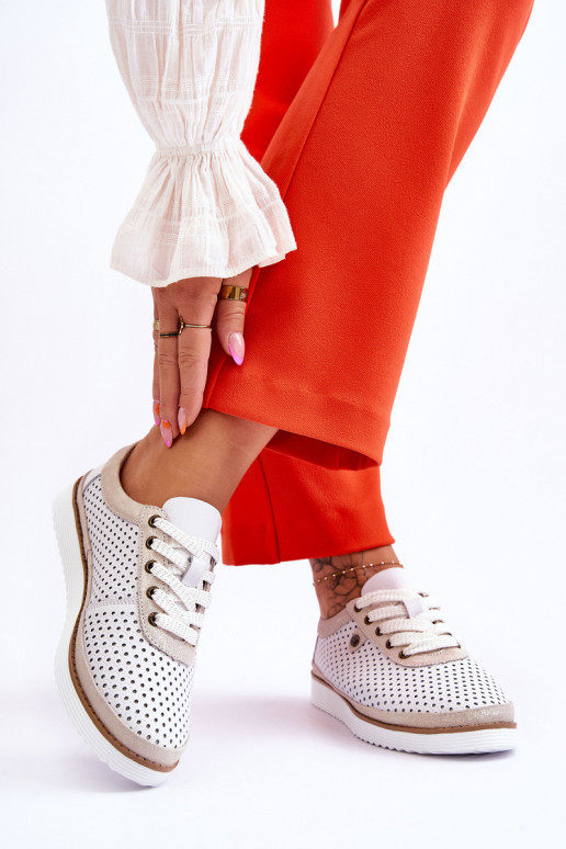    su aužūro elementais sportiniai bateliai Baltos-aukso spalvos Cantare