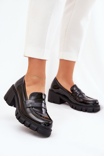 su lako efektu batai  su plačiu kulnu Juodos spalvos Felonith