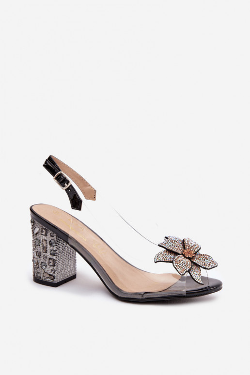  basutės su kulniukais su ornamentais D&A MR38-321 Juodos spalvos