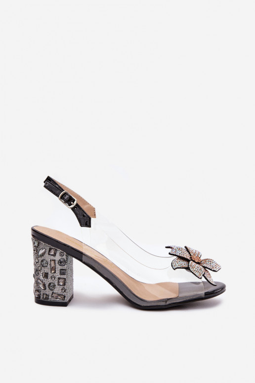  basutės su kulniukais su ornamentais D&A MR38-321 Juodos spalvos