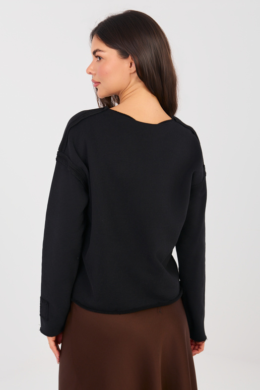 Mėlynas džemperis su užtrauktuku juodas