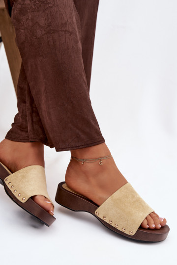 Moteriškos šlepetės Ze aukso spalvosmi  geltonos spalvos Ferinna