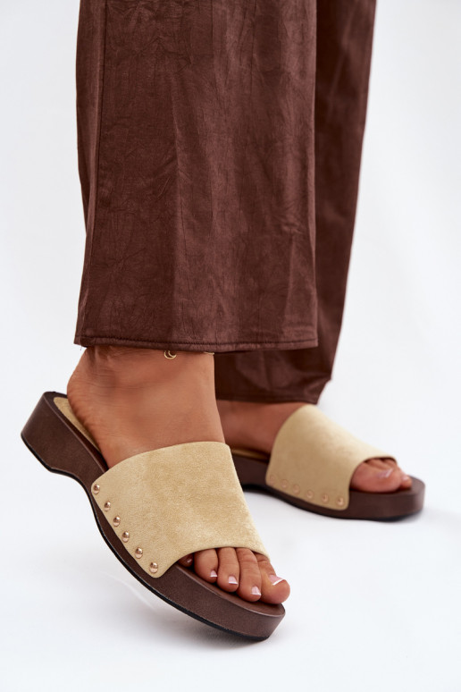 Moteriškos šlepetės Ze aukso spalvosmi  geltonos spalvos Ferinna