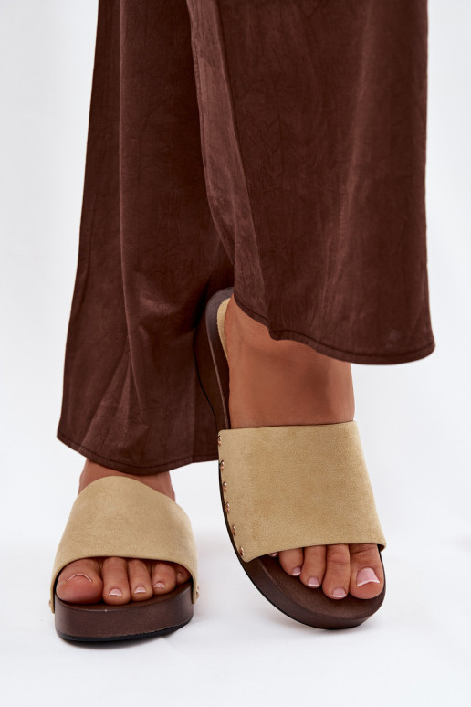 Moteriškos šlepetės Ze aukso spalvosmi  geltonos spalvos Ferinna