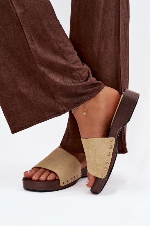 Moteriškos šlepetės Ze aukso spalvosmi  geltonos spalvos Ferinna