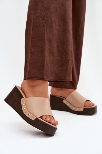 Moteriškos šlepetės  Ze aukso spalvosmi  smėlio spalvos Arionne 2