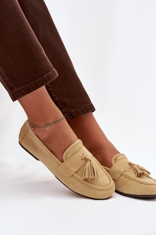 moteriški mokasinai lygiapadžiai su kutais geltonos spalvos Marilisse