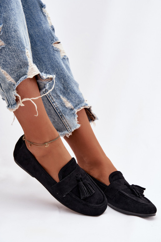 moteriški mokasinai lygiapadžiai su kutais Juodos spalvos Marilisse