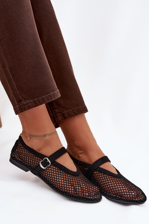  Balerinos su dirželiais Juodos spalvos Pherina