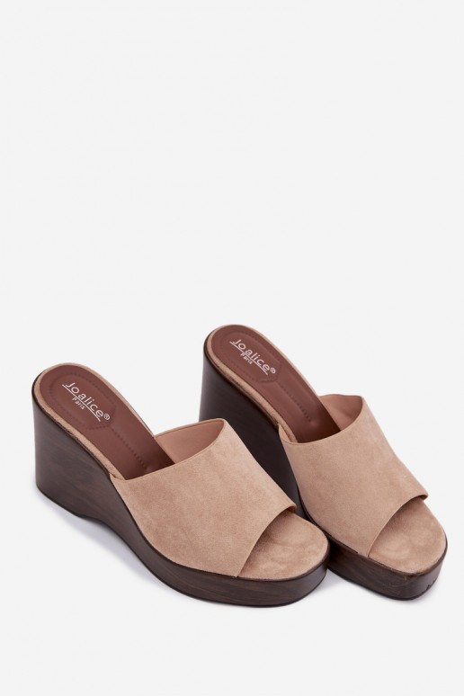 Moteriškos šlepetės  smėlio spalvos Ravelia