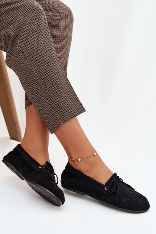 moteriški mokasinai su stilingomis detalėmis  Juodos spalvos Glorina