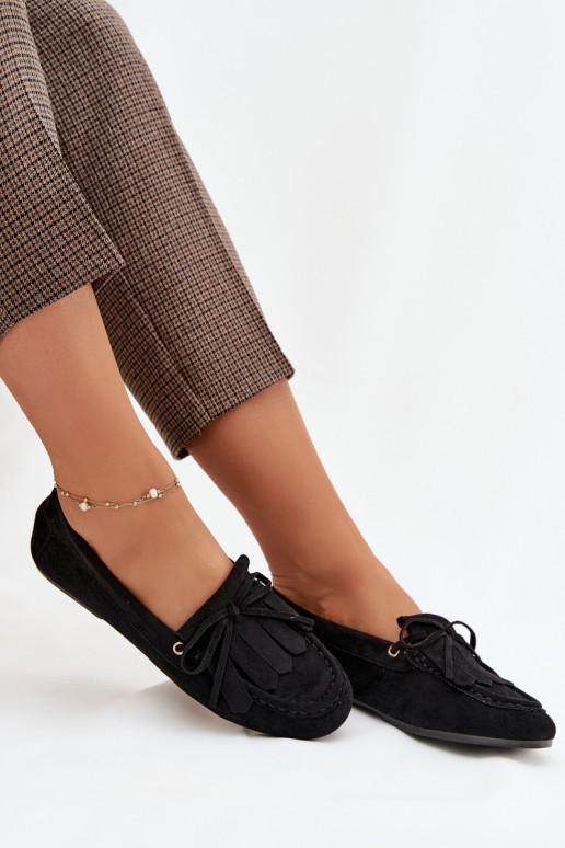 moteriški mokasinai su stilingomis detalėmis  Juodos spalvos Glorina