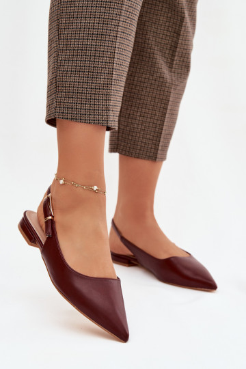 Balerinos su aukso spalvos sagtimis bordo spalvos Iverelle