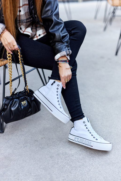 Moteriški laisvalaikio batai su auliuku Big Star II274014 baltos spalvos