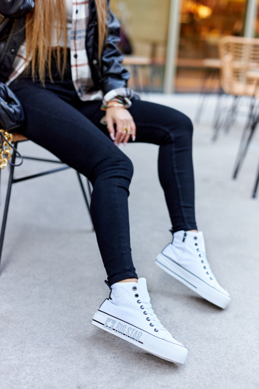 Moteriški laisvalaikio batai su auliuku Big Star II274014 baltos spalvos