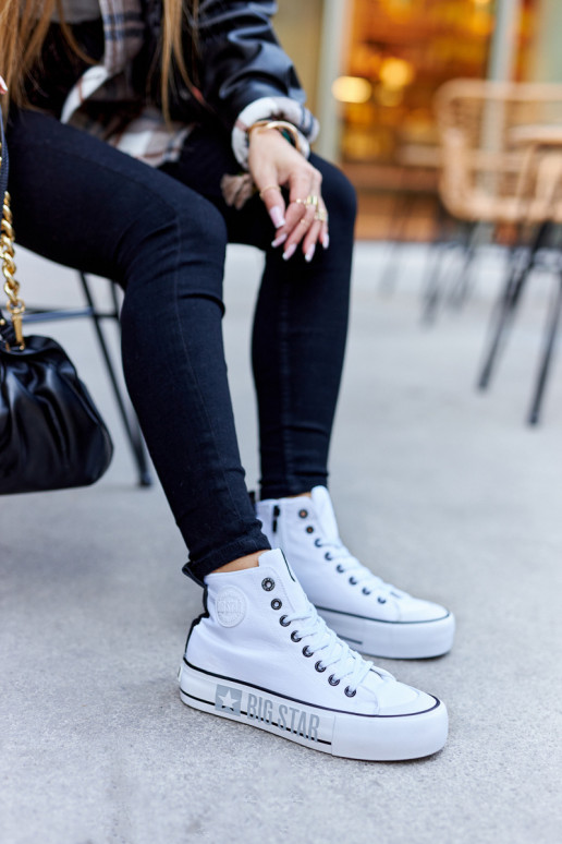 Moteriški laisvalaikio batai su auliuku Big Star II274014 baltos spalvos