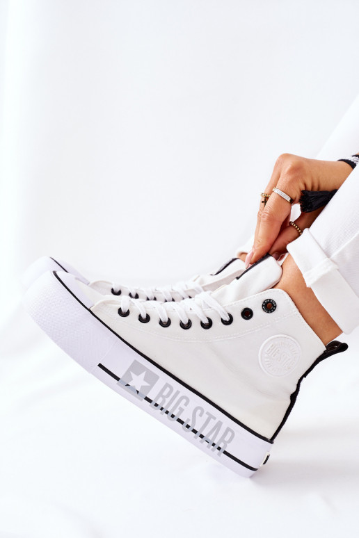 Moteriški laisvalaikio batai su auliuku Big Star II274014 baltos spalvos