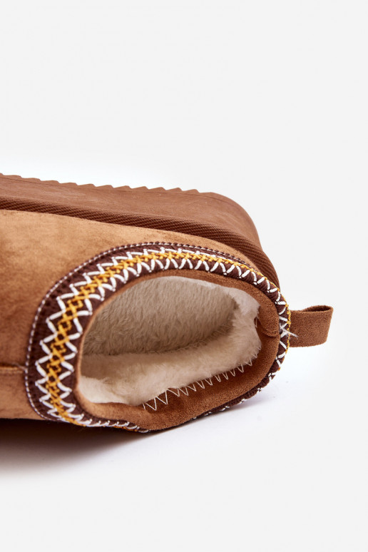 Šlepetės su masyviu padu Z iš eko zomšosu rudos spalvos Sylva